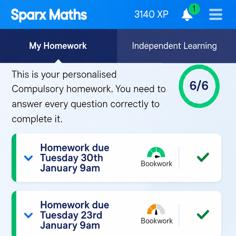 Sparx Homework Completion